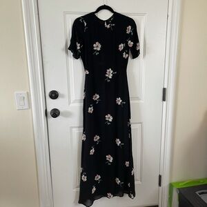 Reformation black floral dress
